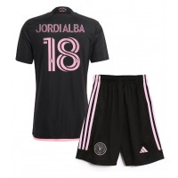 Camiseta Inter Miami Jordi Alba #18 Segunda Equipación Replica 2024-25 para niños mangas cortas (+ Pantalones cortos)